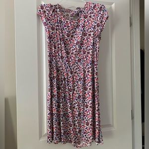 Tie- Back Gap Floral A-Line Mini Dress, Size 8